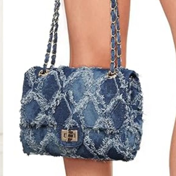 Neiman Marcus Distressed MKP Collection Denim Bag - Picture 6 of 6